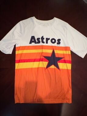 Astros Kids Short-Sleeve Tee in White and Orange